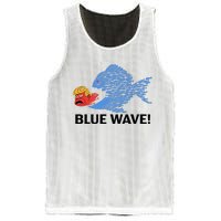 Blue Wave 2024 Funny Big Fish Eat Little Fish Trump Hair Mesh Reversible Basketball Jersey Tank