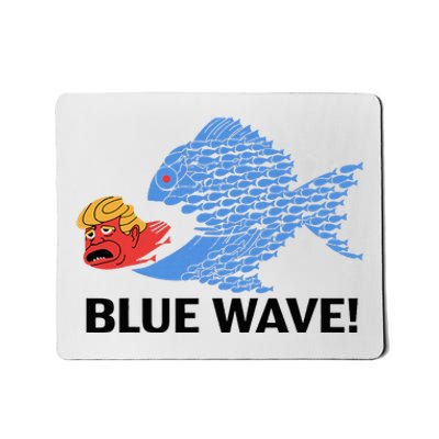 Blue Wave 2024 Funny Big Fish Eat Little Fish Trump Hair Mousepad