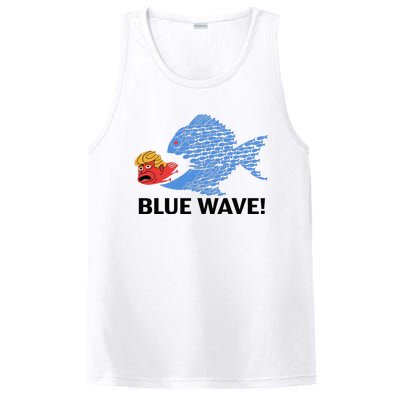 Blue Wave 2024 Funny Big Fish Eat Little Fish Trump Hair PosiCharge Competitor Tank