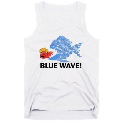 Blue Wave 2024 Funny Big Fish Eat Little Fish Trump Hair Tank Top