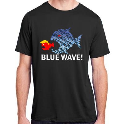 Blue Wave 2024 Funny Big Fish Eat Little Fish Trump Hair Adult ChromaSoft Performance T-Shirt