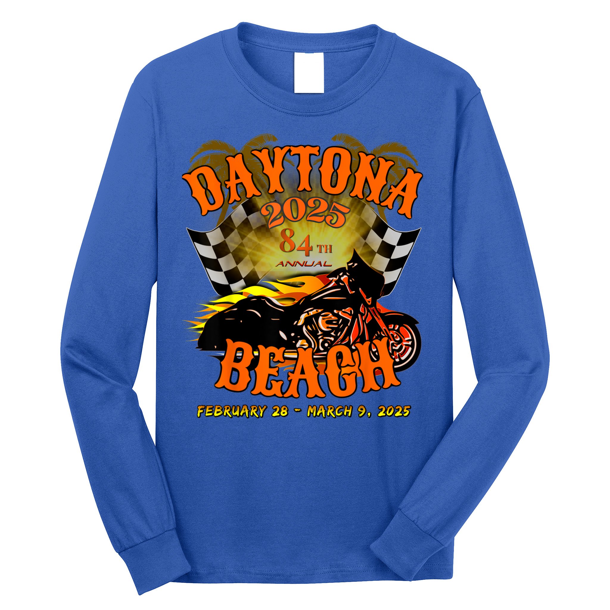 Bike Week 2025 84th Annual Vintage Rally Art On Front Long Sleeve Shirt