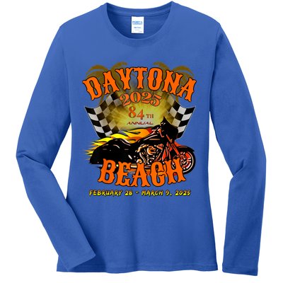 Bike Week 2025 84th Annual Vintage Rally Art On Front Ladies Long Sleeve Shirt
