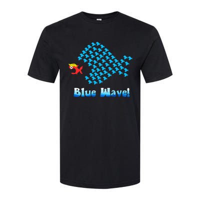 Blue Wave 2024 Funny Big Fish Eat Little Fish Softstyle® CVC T-Shirt