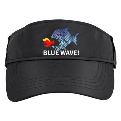 Blue Wave 2024 Funny Big Fish Eat Little Fish Trump Hair Adult Drive Performance Visor