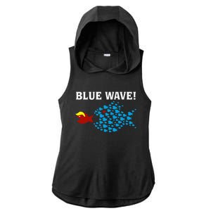 Blue Wave 2024 Kamala Harris Sarcasm Fish Catch Trump Hair Ladies PosiCharge Tri-Blend Wicking Draft Hoodie Tank