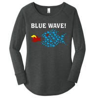 Blue Wave 2024 Kamala Harris Sarcasm Fish Catch Trump Hair Women's Perfect Tri Tunic Long Sleeve Shirt