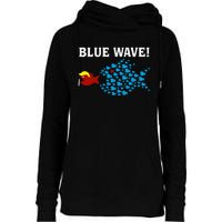 Blue Wave 2024 Kamala Harris Sarcasm Fish Catch Trump Hair Womens Funnel Neck Pullover Hood