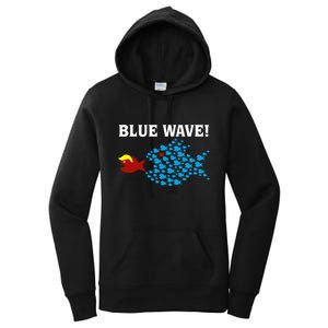 Blue Wave 2024 Kamala Harris Sarcasm Fish Catch Trump Hair Women's Pullover Hoodie