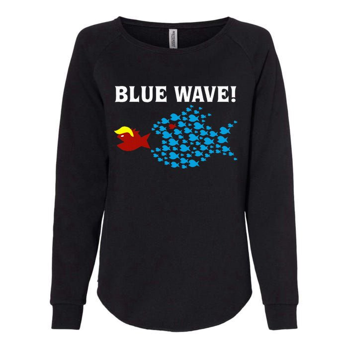 Blue Wave 2024 Kamala Harris Sarcasm Fish Catch Trump Hair Womens California Wash Sweatshirt