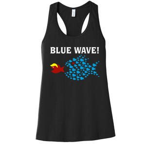 Blue Wave 2024 Kamala Harris Sarcasm Fish Catch Trump Hair Women's Racerback Tank