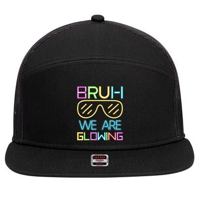 Bruh We Are Glowing In My Glowing Era Hello Summer Vacation 7 Panel Mesh Trucker Snapback Hat