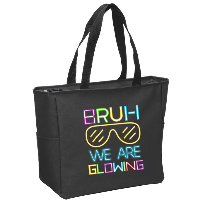 Bruh We Are Glowing In My Glowing Era Hello Summer Vacation Zip Tote Bag