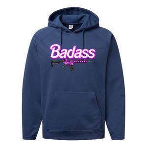 Badass Woman Ar15 Pro Gun 2nd Amendment Guns Rights Performance Fleece Hoodie