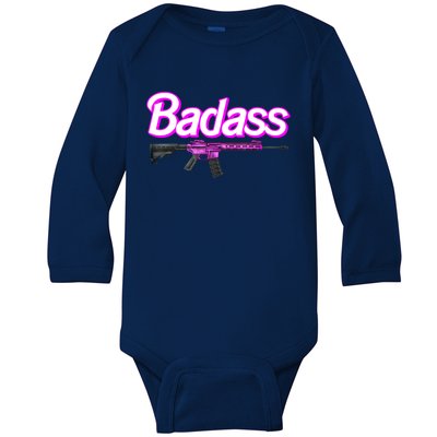 Badass Woman Ar15 Pro Gun 2nd Amendment Guns Rights Baby Long Sleeve Bodysuit