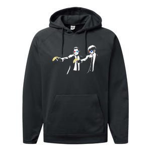 Banksy Work Art Pulp Fiction Parody Performance Fleece Hoodie