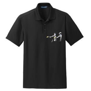 Banksy Work Art Pulp Fiction Parody Dry Zone Grid Polo