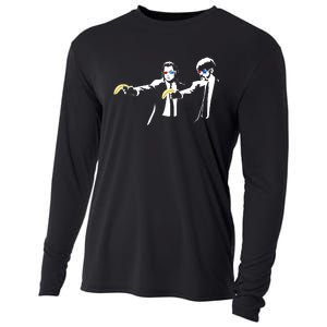 Banksy Work Art Pulp Fiction Parody Cooling Performance Long Sleeve Crew