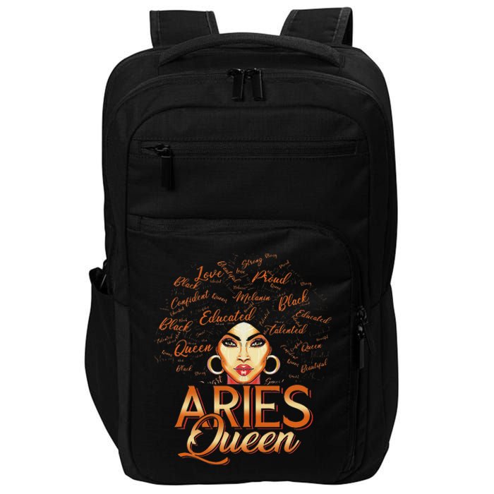 Black Wo Afro Hair Art ARIES Queen February Birthday Impact Tech Backpack