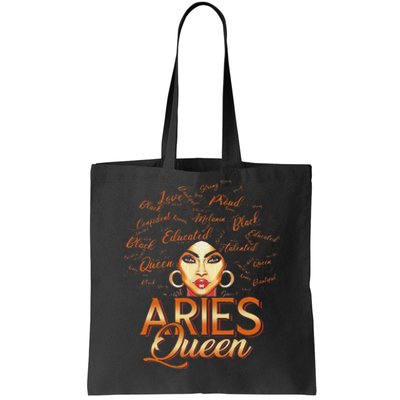 Black Wo Afro Hair Art ARIES Queen February Birthday Tote Bag