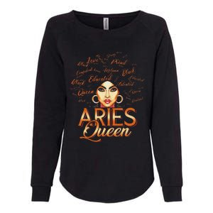 Black Wo Afro Hair Art ARIES Queen February Birthday Womens California Wash Sweatshirt