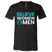 Believe Women And Sexual Assault Awareness Month V-Neck T-Shirt