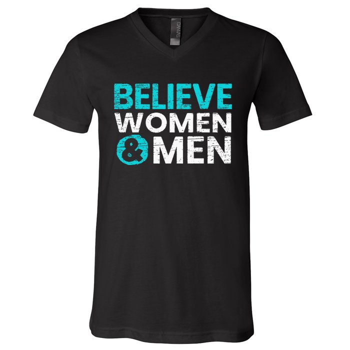 Believe Women And Sexual Assault Awareness Month V-Neck T-Shirt