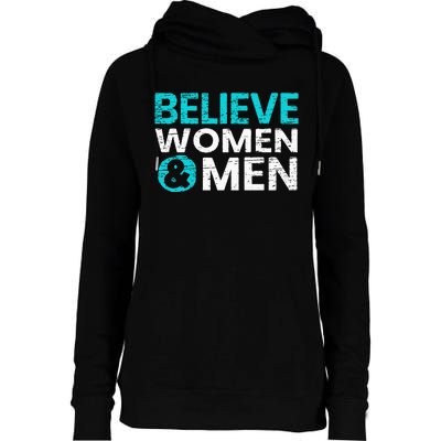 Believe Women And Sexual Assault Awareness Month Womens Funnel Neck Pullover Hood