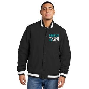 Believe Women And Sexual Assault Awareness Month Insulated Varsity Jacket