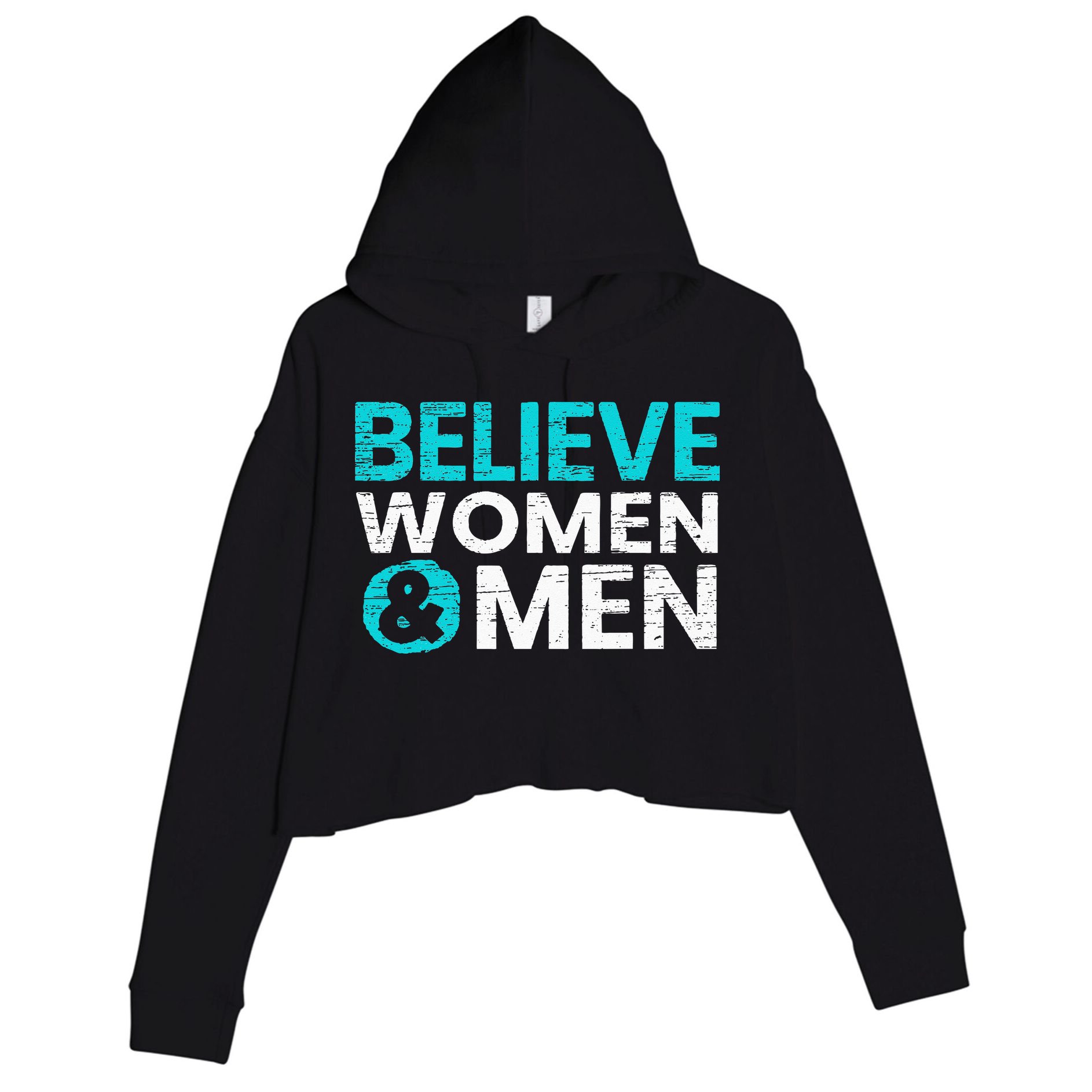 Believe Women And Sexual Assault Awareness Month Crop Fleece Hoodie