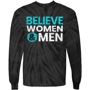 Believe Women And Sexual Assault Awareness Month Tie-Dye Long Sleeve Shirt