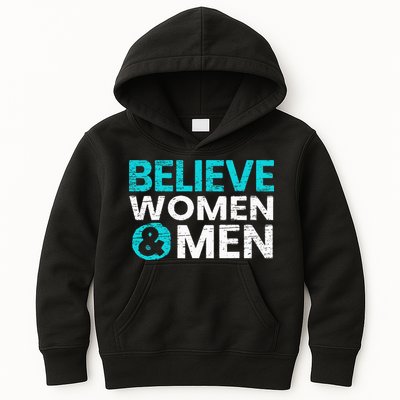 Believe Women And Sexual Assault Awareness Month Kids Hoodie