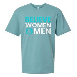 Believe Women And Sexual Assault Awareness Month Sueded Cloud Jersey T-Shirt