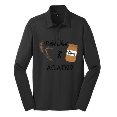 Boiled Wheat And Beans Again Premium Silk Touch Performance Long Sleeve Polo