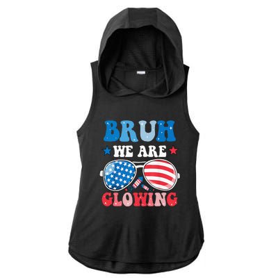 Bruh We Are Glowing Hello Summer Vacation Trips Ladies PosiCharge Tri-Blend Wicking Draft Hoodie Tank