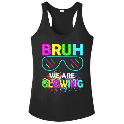 Bruh We Are Glowing Colorful Team For Women Ladies PosiCharge Competitor Racerback Tank