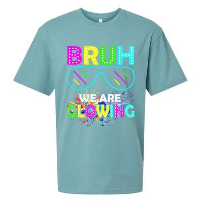 Bruh We Are Glowing Colorful Team For Women Sueded Cloud Jersey T-Shirt
