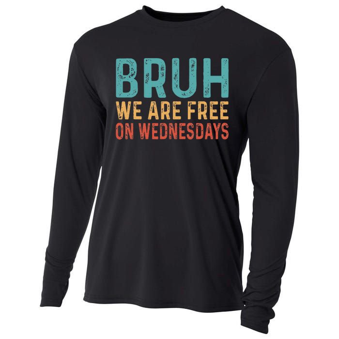 Bruh We Are Free On Wednesdays Joe Biden Cooling Performance Long Sleeve Crew