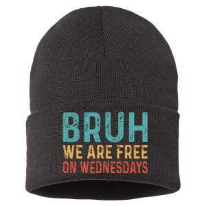 Bruh We Are Free On Wednesdays Joe Biden Sustainable Knit Beanie