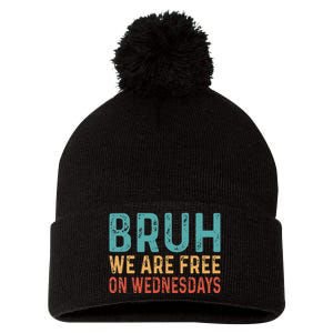 Bruh We Are Free On Wednesdays Joe Biden Pom Pom 12in Knit Beanie