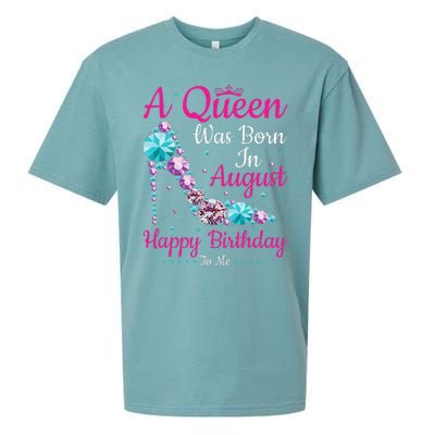 Birthday Woman A Queen Was Born In August Sueded Cloud Jersey T-Shirt