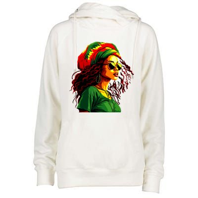 Black Women Afro American Juneteenth Women Afrocentric Womens Funnel Neck Pullover Hood