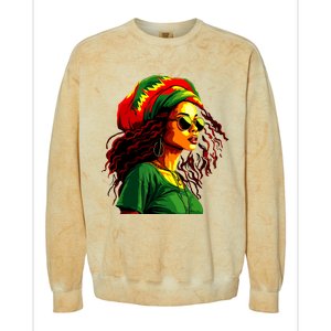 Black Women Afro American Juneteenth Women Afrocentric Colorblast Crewneck Sweatshirt