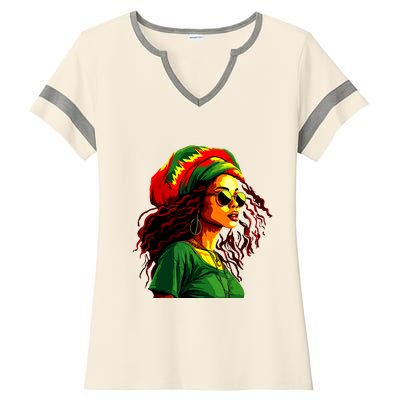 Black Women Afro American Juneteenth Women Afrocentric Ladies Halftime Notch Neck Tee