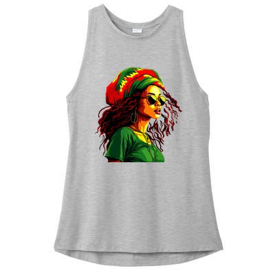 Black Women Afro American Juneteenth Women Afrocentric Ladies PosiCharge Tri-Blend Wicking Tank