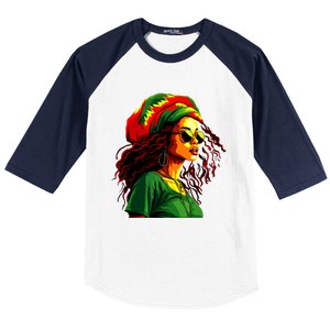 Black Women Afro American Juneteenth Women Afrocentric Baseball Sleeve Shirt