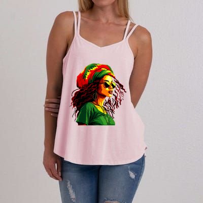 Black Women Afro American Juneteenth Women Afrocentric Women's Strappy Tank