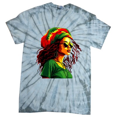 Black Women Afro American Juneteenth Women Afrocentric Tie-Dye T-Shirt