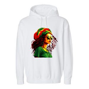 Black Women Afro American Juneteenth Women Afrocentric Garment-Dyed Fleece Hoodie