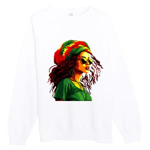 Black Women Afro American Juneteenth Women Afrocentric Premium Crewneck Sweatshirt